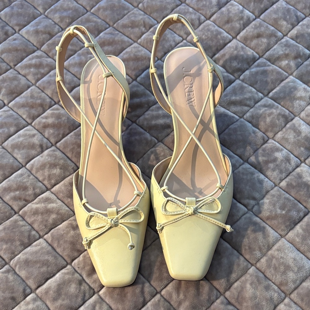 J. Crew cream  sling back Heels